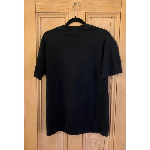 Hanes Mens Vintage 90s Tra Vigne Art Deco Beefy T-Shirt Size Large Black AN EXC - Picture 6 of 7